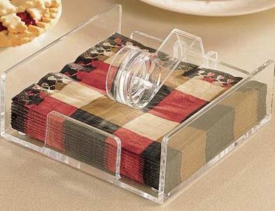 Acrylic napkin holder for hotel display