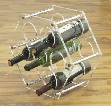 Good Quality 5 Bottle Acryllic Wine Racks With Customer's Logo