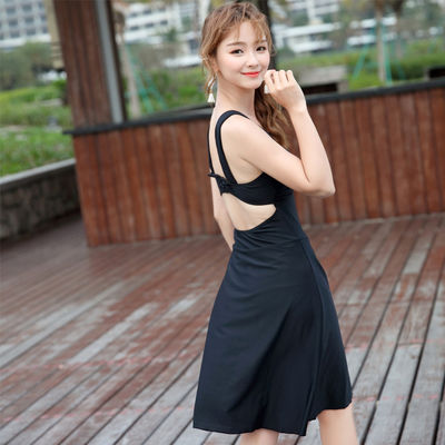 Monokini Elastic Swimwear Plain One-Piece Swimsuit