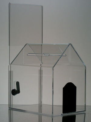 clear Frost Acrylic Donation Box with Lock