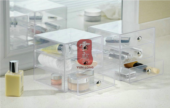 3 Layer Home Acrylic Clear Drawer Organizer For Makeup Storage