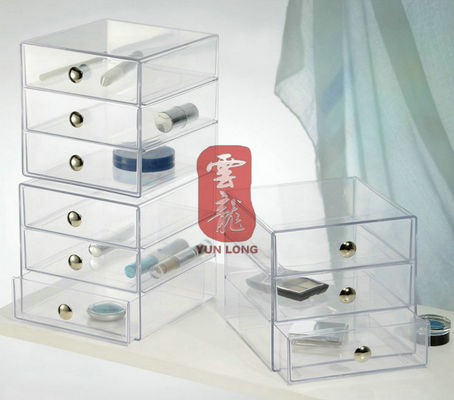 3 Layer Home Acrylic Clear Drawer Organizer For Makeup Storage