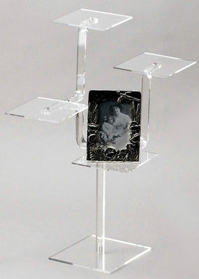 Custom Sturdy 4 Shelf Clear Acrylic Display Stands For Magazine