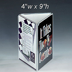 3mm Clear Acrylic Menu Holder , A4 Size Three Sides Customized
