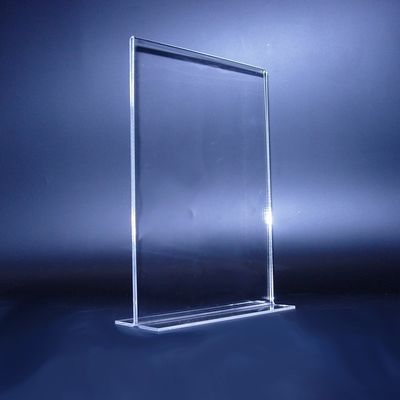 A4 3mm Tabletop Acrylic Menu Holder , A3 Clear Perspex Menu Stand