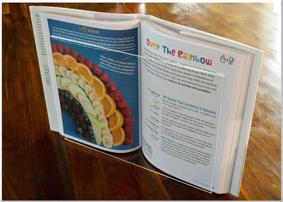 Light Weight Acrylic Menu Holder , Clear Acrylic Cookbook Holder With No Toxicity