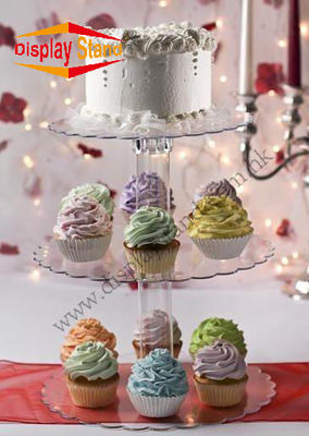 3 Tier Clear Acrylic Cupcake Display Stand