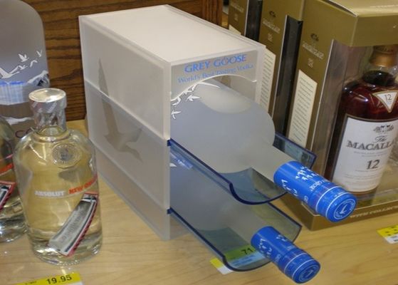 Transparent / Colored Acrylic Wine Display , Wine Bottle Glass Perspex Holder