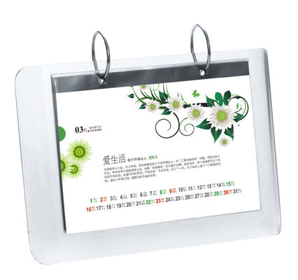 5mm OEM White Country Acrylic Calendar Holder / Plexiglass Desk Stand SGS