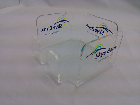 Acrylic Tissue Holder , Perspex Napkin Box With Silk Printing Logo