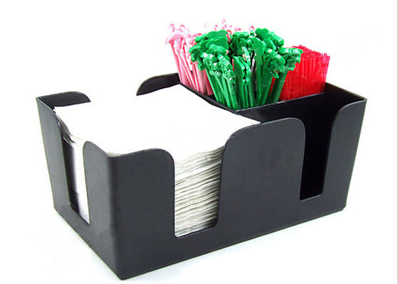 Solid Black Acrylic Tissue Box , Acrylic Dining Table Display Holder