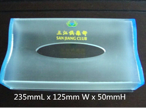 Transparent plastic tissue box holder , frosted Acrylic napkin case