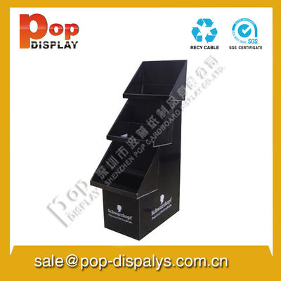 Lightweight Cardboard Display Stands , Black Display Shelves