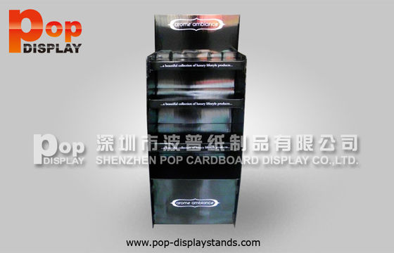 Black Cosmetic Display Stands ,  Durable Cardboard Displays With 4 Shelves