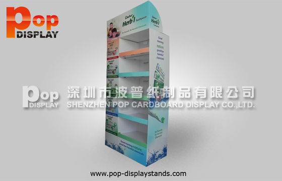 Cardboard Toothpaste Display Stands / FSDU For Dental Cream In Supermarket