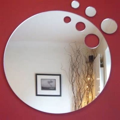 Laser Cutting Round Mirror Acrylic Sheet For Wall Decoration With Home Decoration