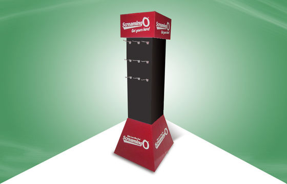 100% Recycled Store Red Cardboard POP POS Display Stand Floor Standing