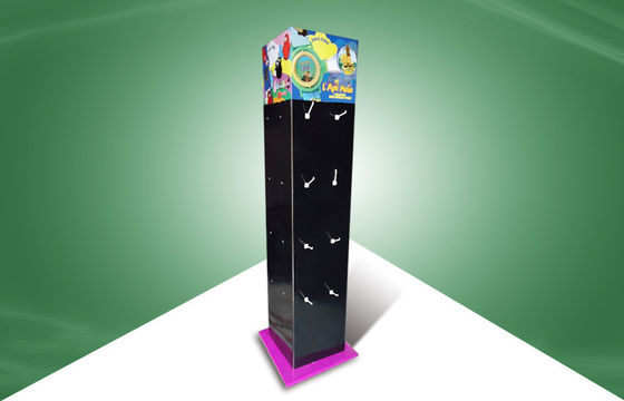 Four-face-show Cardboard Display Stand Floor Hook Display for 3D Poster Cards