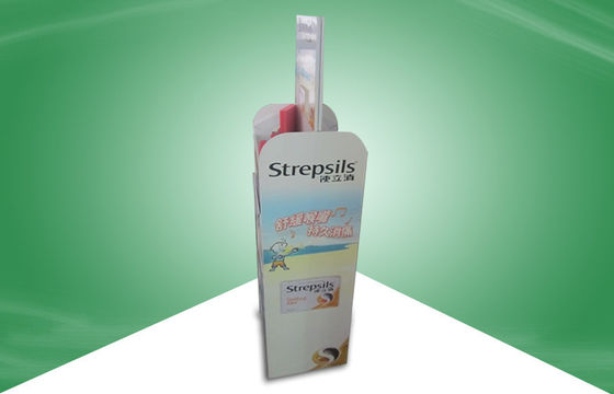 Customized Cardboard Free Standing Display Units , Recyclable Medicine Floor Display