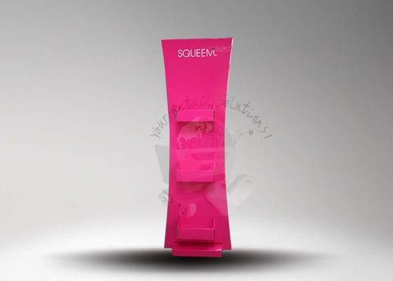 Matt Lamination 3 Tier Advertising Cosmetic Display Stands for Supermarket