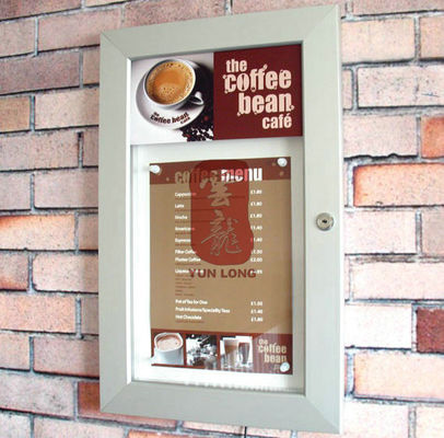 Wall Moubted Menu Holder Poster Display Stands For Coffee Shop
