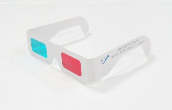 Red Cyan Paper Polarized 3D Glasses With 0.26mm Thickness Lenses