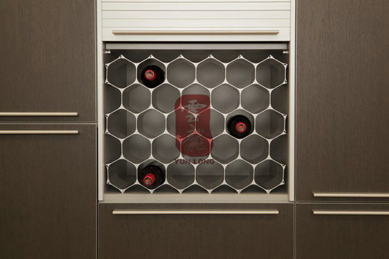 Aluminum Wine Display Stands With 3 Bottle , Honeycomb Structure