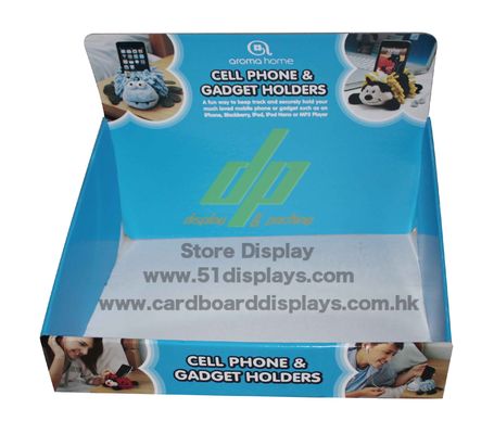 Cartoon Blue Acrylic Pop Cardboard Counter Displays For Publicity