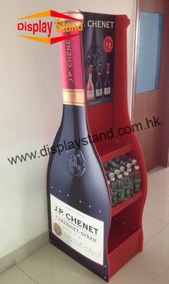 Eco friendly Bottle Wine MDF Display Stand / Promotional Display Racks