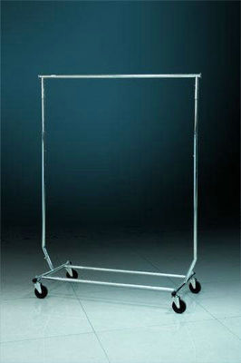 Mobile Metal Portable Clothing Display Racks , Hanging Clothes Rack