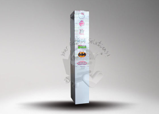 Customized Cardboard Floor Display Stand With Plastic Hooks and Removed Base,Paper Hanging Display Stands