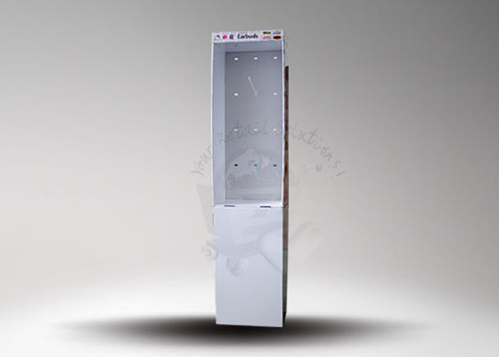 Customized Cardboard Floor Display Stand With Plastic Hooks and Removed Base,Paper Hanging Display Stands