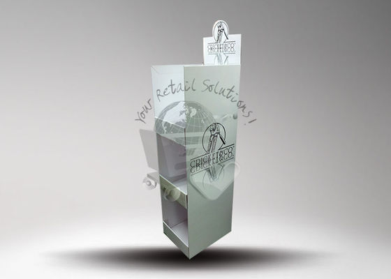 Advertising Grey Paper Corrugated Cardboard Stands Display With Lossy Lamination