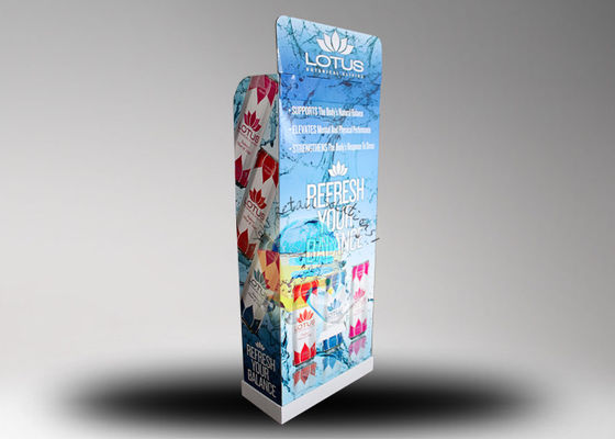 4C Printing Corrugated Floor Bottles Display Stand , Beverages Paper Display