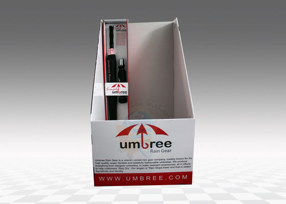 WaterProof  White Cardboard Display Stand For Umbrella Promotion