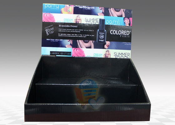 Table Top Cardboard Display Stand 2 Tiers for Cosmetics , foldable