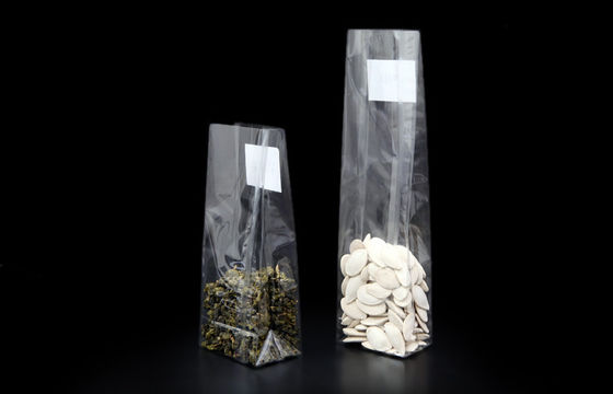 Stand Up OPP Block Bottom Bags With Side Gusset For Chocolate / Rice / Cooking Spices