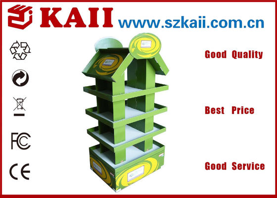 Blue, Green, Red Pop Cardboard Paper Display Stand / Cardboard Display Stand / Racks For Showing Drinking