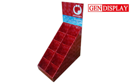 Cardboard 6 Cells Counter Top Display Stands With 4 Color Printing