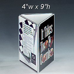 3mm Clear Acrylic Menu Holder , A4 Size Three Sides Customized