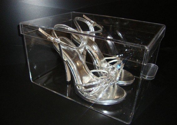 High Grade Clear Plexiglass Shoe Box Acrylic Shoe Box