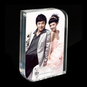 Fashionable Free Standing Acrylic Photo Frames With Magnetic , Transparent