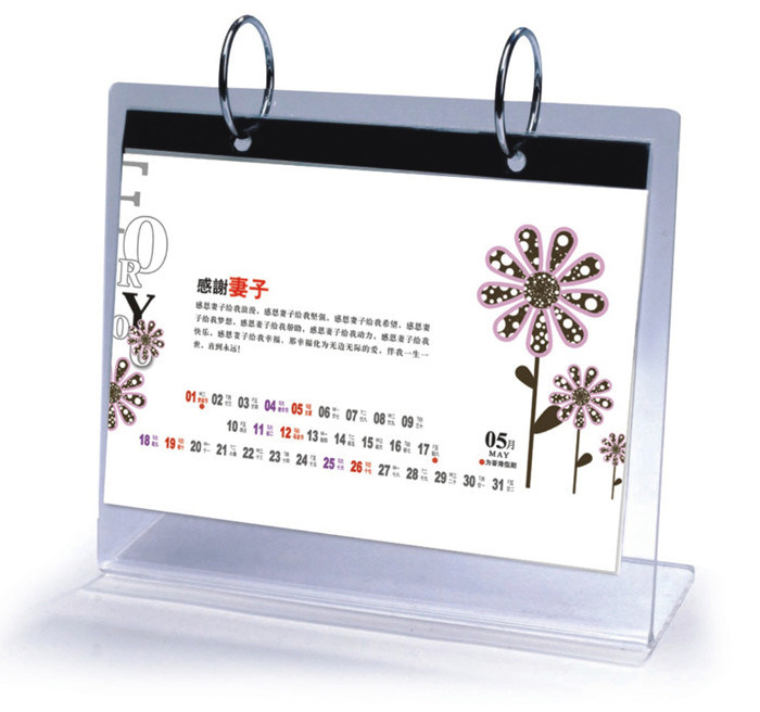 Office Clear Acrylic Calendar Holder on Table Top Custom 148mm x 210mm