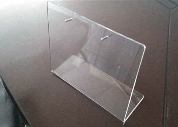 5mm Clear Acrylic Calendar Holder With Metal Hooks , Desktop Picture Holder