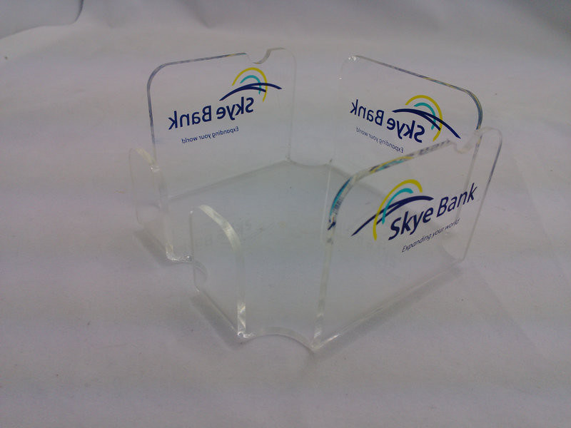 Acrylic Tissue Holder , Perspex Napkin Box With Silk Printing Logo