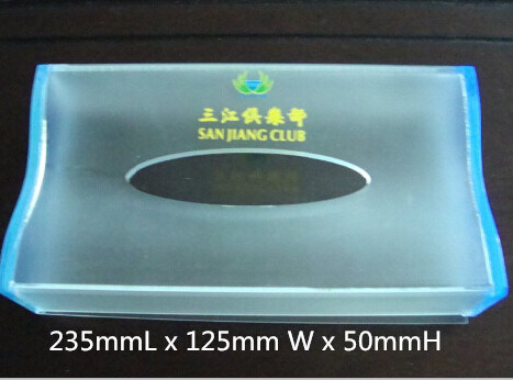 Transparent plastic tissue box holder , frosted Acrylic napkin case