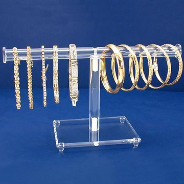 T Shape Clear Frosted Acrylic Jewelry Display Case For Bracelet
