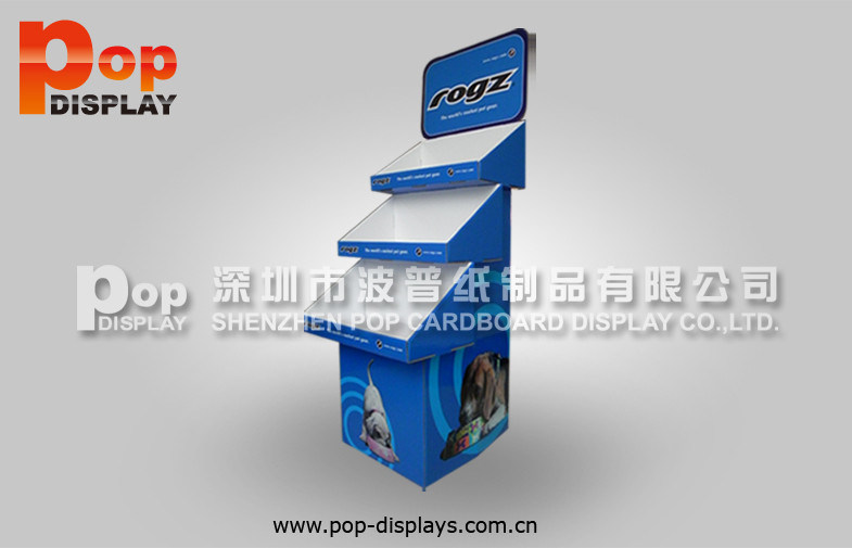 Retail Blue Cardboard Magazine Display With Eye-catching Artwork