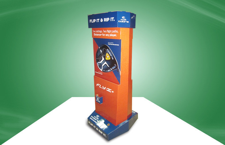 Lanimation Golf Pole Corrugated Cardboard Display Stands With Eye - catching Design