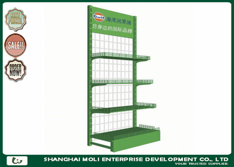 Gas Station Fuel oil can display rack wire mesh display stands  OEM & ODM